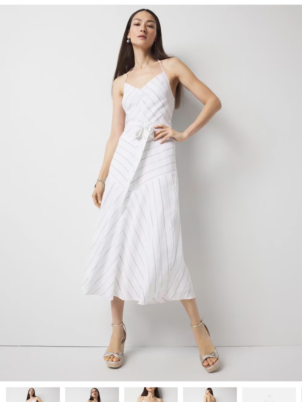 White House Black Market Tie-Waist Halter Dress